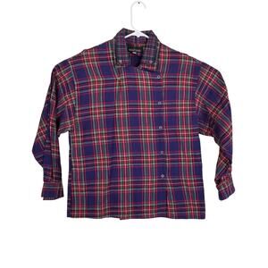 Boundary Waters Womens M Plaid Long Sleeve Western Shirt With Bib